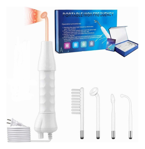 Shaoke Facial Portátil De Alta Frecuencia Con 4 Electrodos