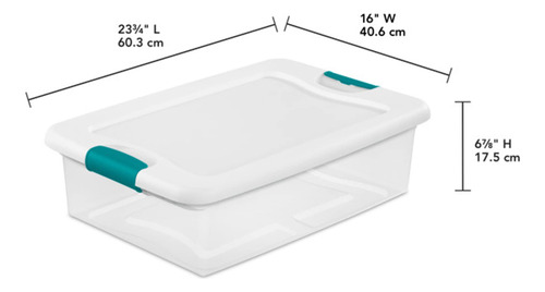 Caja De Almacenamiento Con Cierre Base Transparente 30 Litro