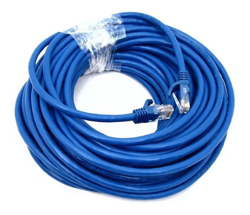 Cable de red Cat5e Lan RJ45 de Internet ondulado azul de 20 metros