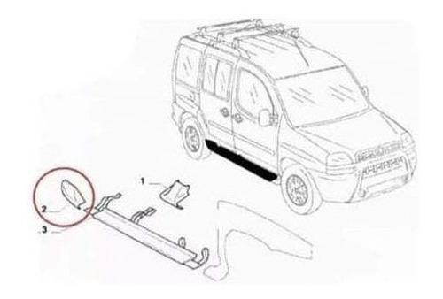 Moldura Estribo Traseiro Direito Doblo 2011 2012 2013 Fiat