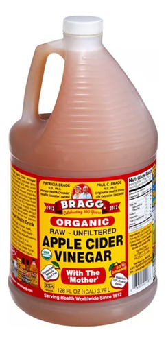 Vinagre De Manzana Bragg Apple Cider Vinegar 3.7l Importado 