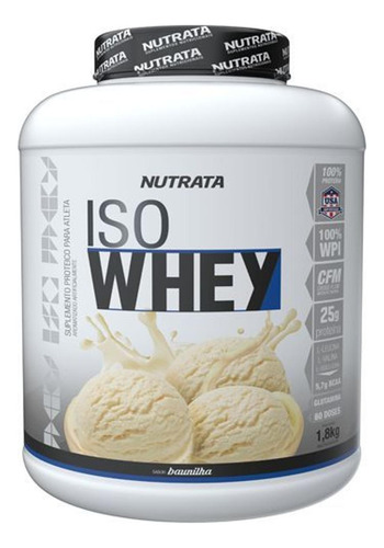 Whey Protein Iso Whey Proteína Isolada 1,8kg Sabor Baunilha