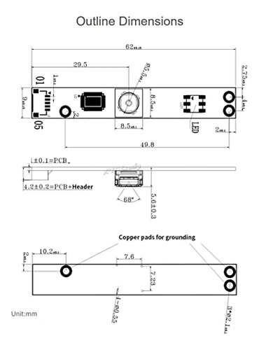 Módulo De Cámara Usb Para Raspberry Pi Ov5640 De 5 Mp, 2592