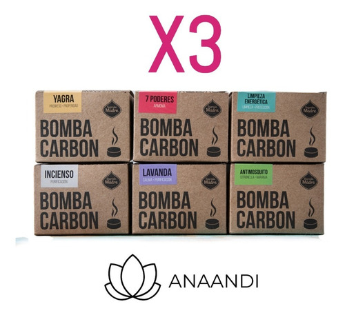 Bomba Carbon Sagrada Madre Combo X3 Cajas De 12 Uni  Anaandi