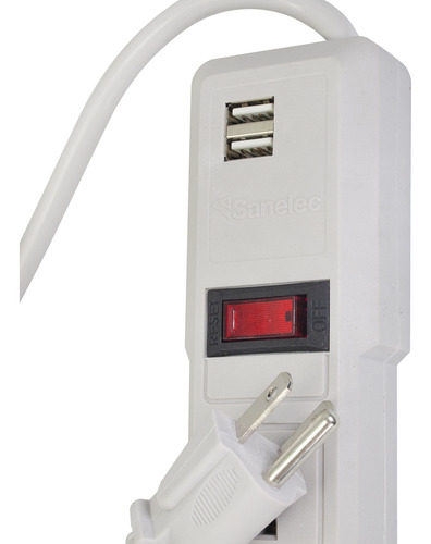 Multicontacto Sanelec 6 Contactos 2 Usb