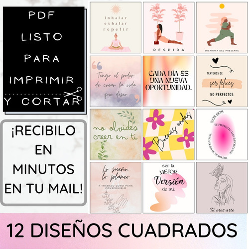 Imagen 3 de 4 de Descarga El Pdf(01) Listo Para Imprimí Etiquetas Frases Yoga