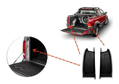 Par Suporte Fixação Lanterna Traseira Strada 14  17 Original