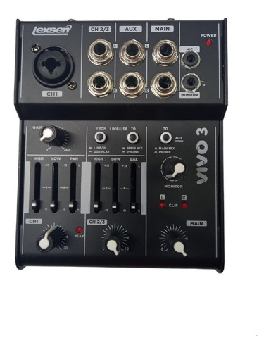 Consola Lexsen Vivo 3 3 Entradas Xlr Plug Usb Musicapilar