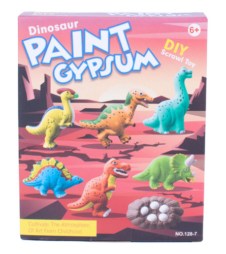 Figuras Dinosaurios De Yeso P/pintarc/pintura Y Pincel En Ca