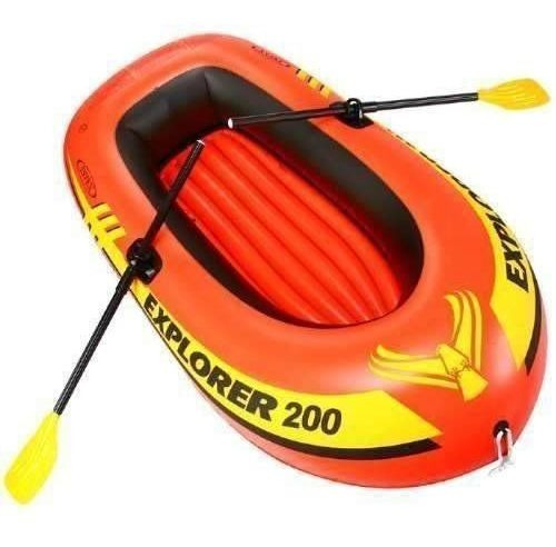 Bote Inflável 200 Intex 2 Pessoas Até 95kg Par Remos + Bomba