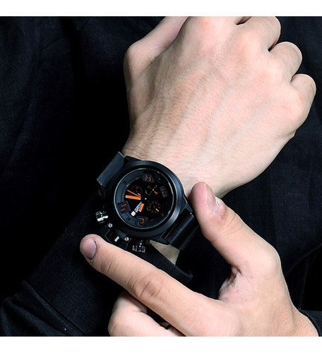 Reloj Megir 2002, Calendario Reloj Resistente Al Agua Color De La Correa Negro