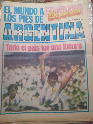 Diario La Gaceta Maradona Campeon Mundial 30 6 1986 Poster