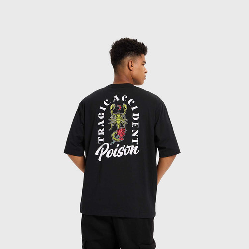 Polera Hombre Doble Print Negro Ii Fsp Fashion's Park