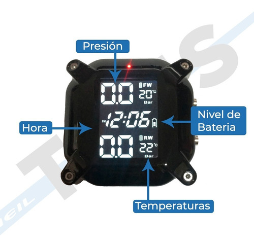 Imagen 3 de 8 de Tpms Sensor De Presión Y Temp. Para Motos C/sens. Externos
