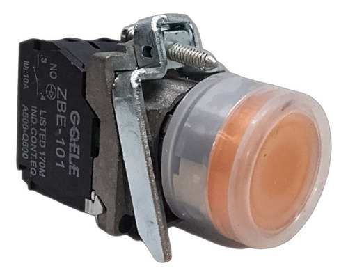 Pulsador Luminoso Amarillo 22mm Sin Ba9s (caja 10 Pz) Gqele