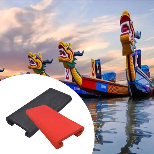 2 Piezas Eva Dragon Boat Boat Almohadilla Remo De Rojo Negro