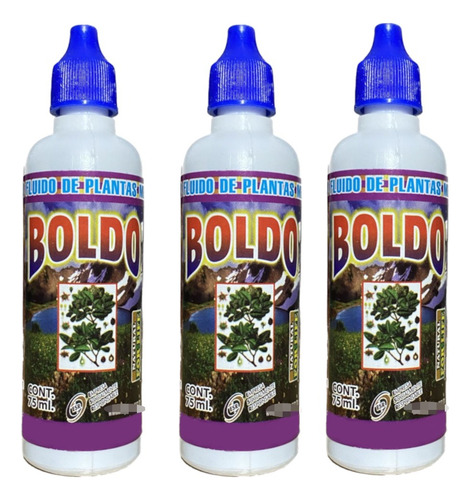 Kit 3 Extractos Fluidos Sabor Boldo 75 Ml