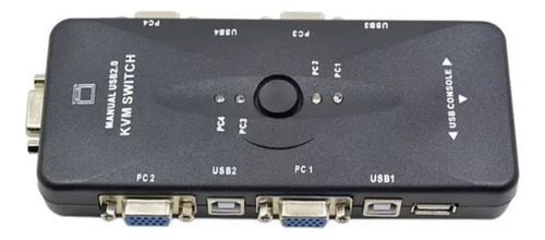 Switch Kvm Cuatro Puertos Usb 2.0 Importado.