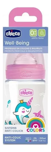 Biberon Tetina Caucho Chicco Flujo Normal Rosa 150 Ml +0 M