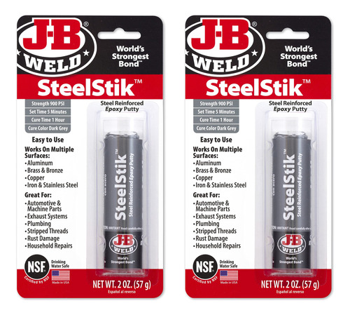 Weld Steelstik 1 Hora Curado Palo Masilla Epoxi Acero 2