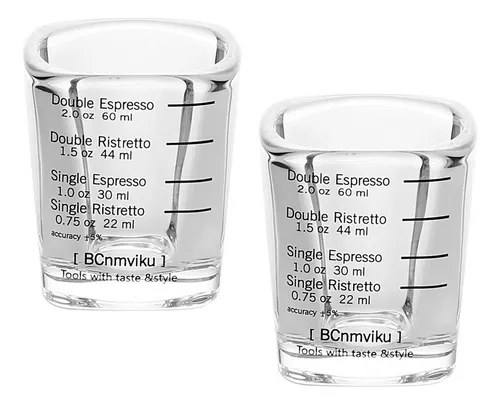 Vaso medidor de vasos de chupito, vaso medidor de vidrio resistente al  calor con báscula, vaso de vino, vaso de café expreso (rojo)