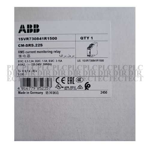 New Abb Cm-srs.22s 2c/o Time Relay 0.3-15a 24-240vac/dc Ccf