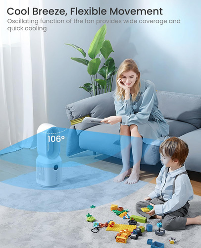 Ventilador De Escritorio Sin Aspas De 3 Velocidades Blanco Blanco N/a