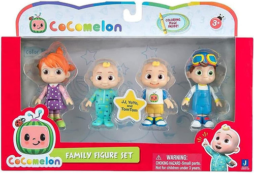 Cocomelon Set 4 Figuras Familia Jj Tomtom Yoyo
