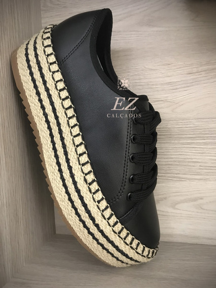 Tenis Plataforma Feminino Rose - Sapatos Tênis Urbano Preto com o Melhores Preços no Mercado Livre Brasil