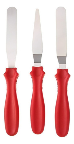 Conjunto De 3 Espátulas Confeiteiro Em Inox Chocolate Bolo
