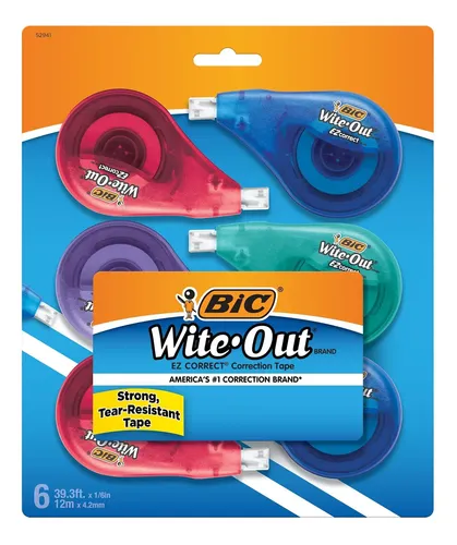 BIC Wite-Out Brand EZ Cinta Correctora, Blanca, 18 Unidades, Paquete De