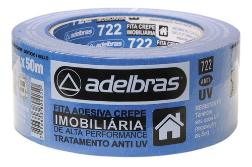 Kit 18 Fitas Crepe Azul 722 48mmx50m - Adelbras - Anti - Uv