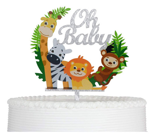 Oh Baby Cartoon Animals Cake Topper Acrílico Reutiliza...