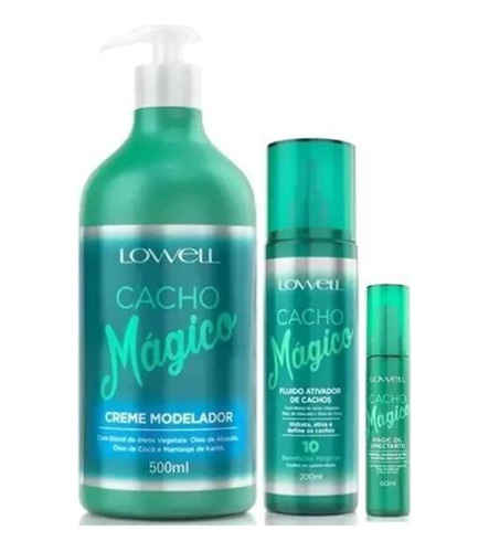 Cacho Mágico Creme Modelador + Fluído Ativador + Óleo Lowell