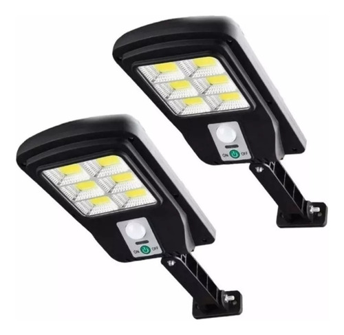 Pack X2 Focos Solares Potente Led Con Sensor Exterior 50w