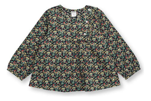 Blusa Niña Estampado Floral Azul (6 Meses A 4 Años)