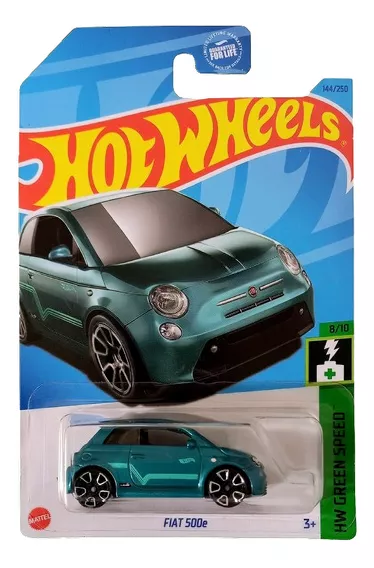 Fiat 500e Azul Hot Wheels Tarjeta Americana