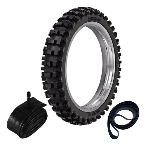 Kit Pneu Crf230 100/100-18 59m Sr39 Rinaldi + Camara + Cinta