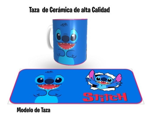 Taza Modelo Stitch, Wood, Con Caja Para Regalo, Con Envio