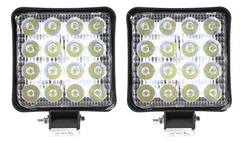 Luces Led De Trabajo Cuadradas Con Haz Puntual, 48 W, 6000 K