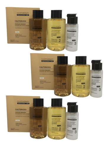 Cauterizado Molecular Célulasmadre Hairtherapy 3fases 3cajas