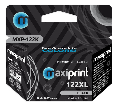 Imagen 1 de 3 de Cartucho Compatible Tinta Hp 122xl Ch563he Negro