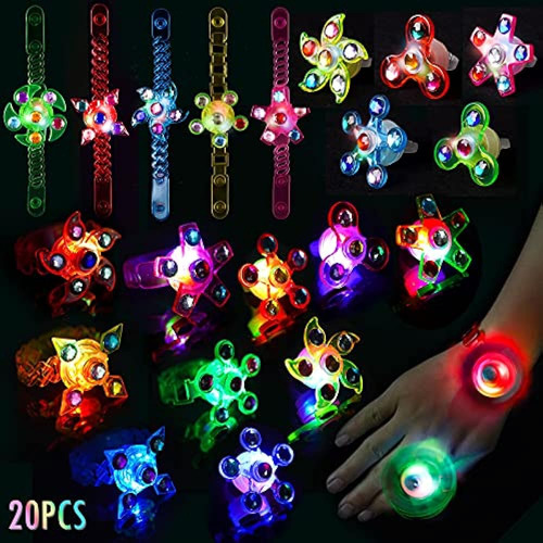 Nihome 20pcs Led Light Up Spinner Toy Party Favors Para Niño