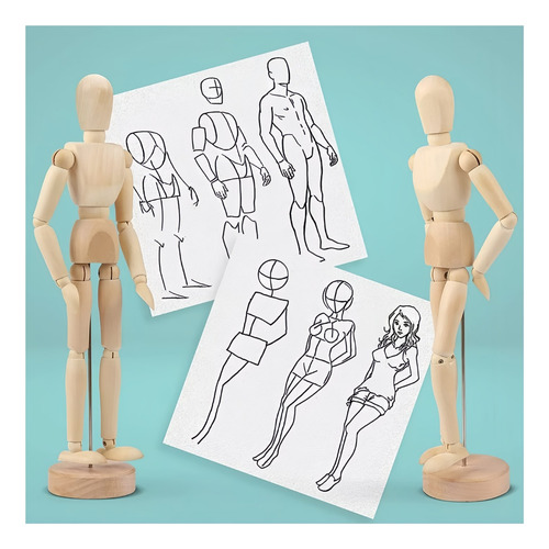 Adornos Y Objetos Para Pintar Maniquí Articulado 33cm Muñeco