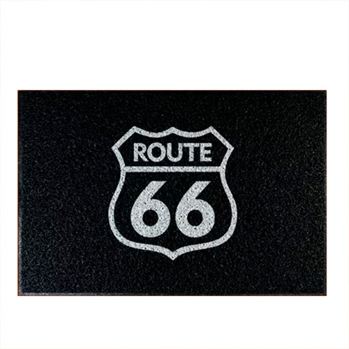 Tapete Capacho Decorativo - Route 66 Moto Cor Preto Desenho do tecido C335