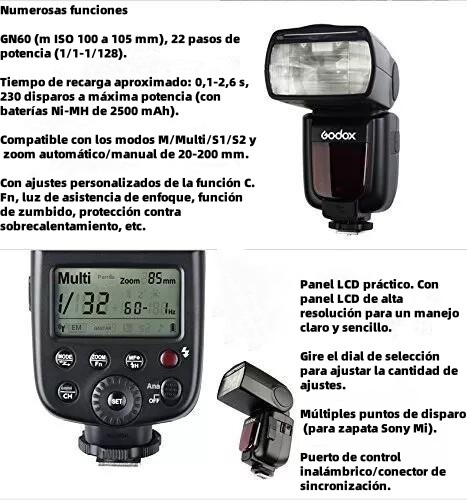 Godox Tt600s Gn60 2.4g Flash Speedlite Para La Cámara Réflex Color Black