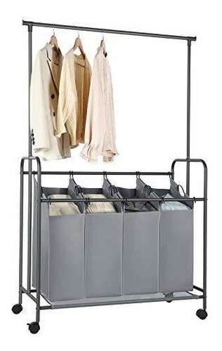 Canasto Para Ropa Songmics Carrito Clasificador De Ropa Con Canasto Para Ropa Songmics Carrito Clasificador De Ropa Con