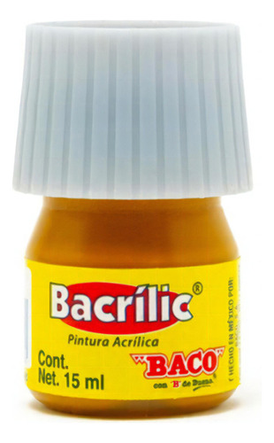 10pzs Pintura Baco Bacrílic Acrílica 15ml Color Ocre P /v