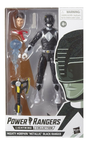 Power Rangers Mighty Morphin Metallic Black Ranger Exclusive