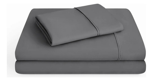 Sábanas Frescas Extra Suaves Anti Arrugas Tacto Lino 4 Pzas Color Gris Diseño De La Tela Queen